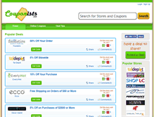 Tablet Screenshot of couponists.com